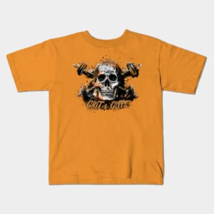 Grit and Guts Skull Neon Orange Kids T-Shirt